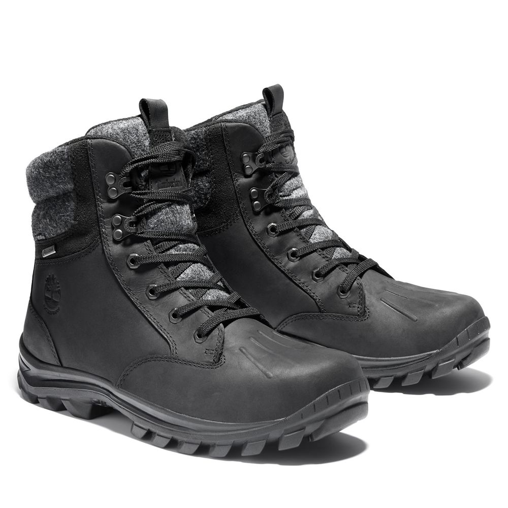 Timberland Μποτες Χιονιού Ανδρικα Μαυρα - Chillberg Mid Waterproof - Greece 7451029-OP